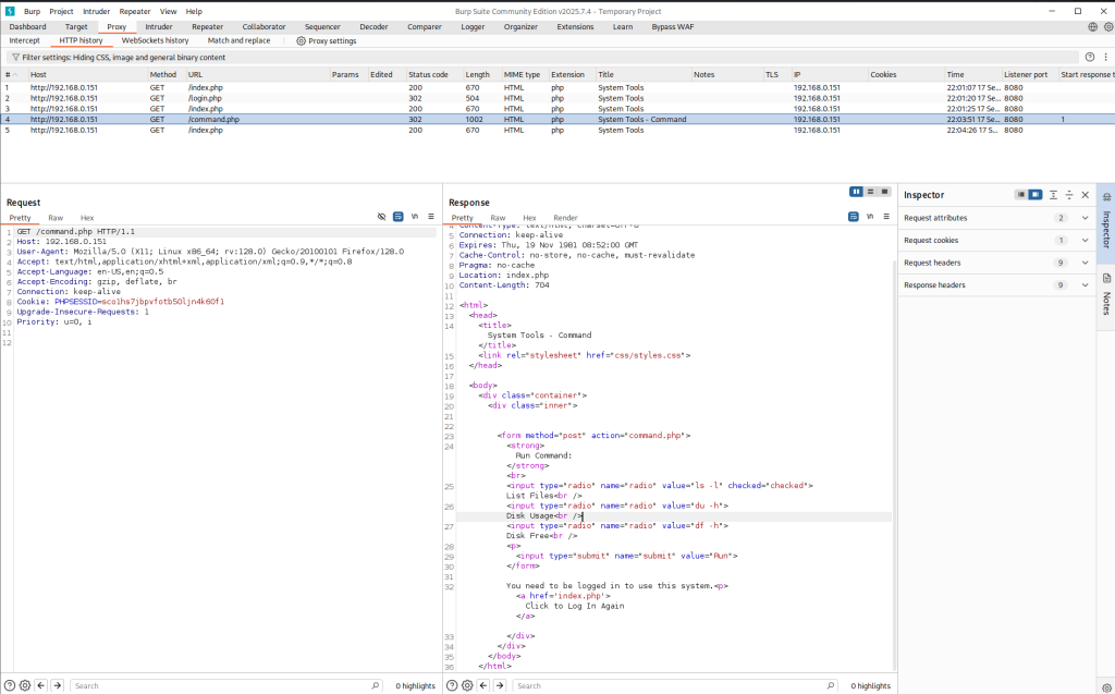 DC4 walkthrough command.php LFI Local File Inclusion Possibility