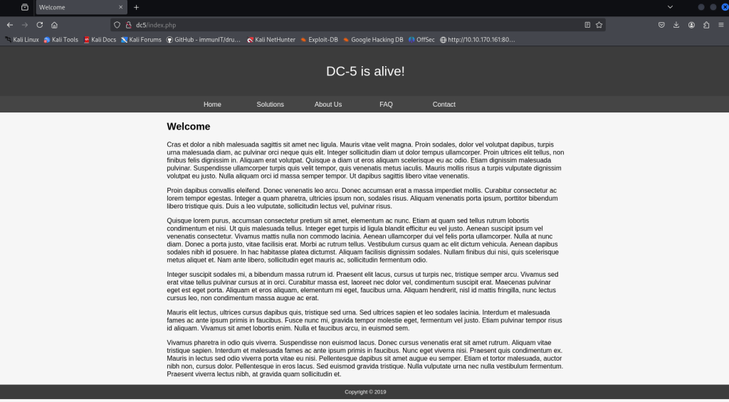 DC5 Walkthrough nginx 1.6.2 web server