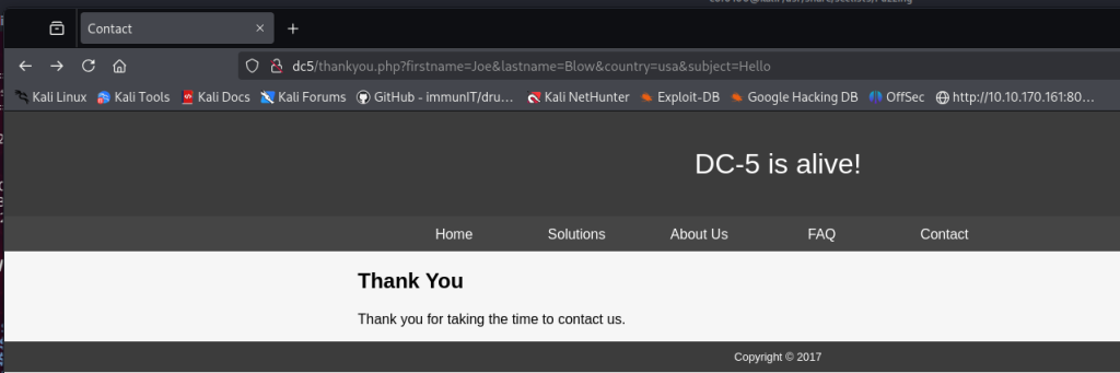 DC5 Walkthrough /thankyou.php refresh year changing