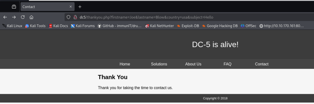 DC5 Walkthrough /thankyou.php refresh year changing