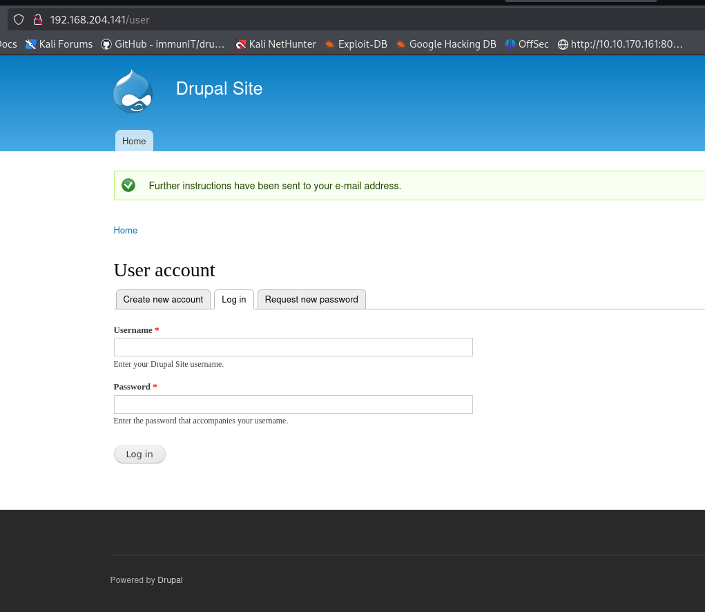 Vulnhub dc1 write-up walkthrough Drupal 7 user enumeration